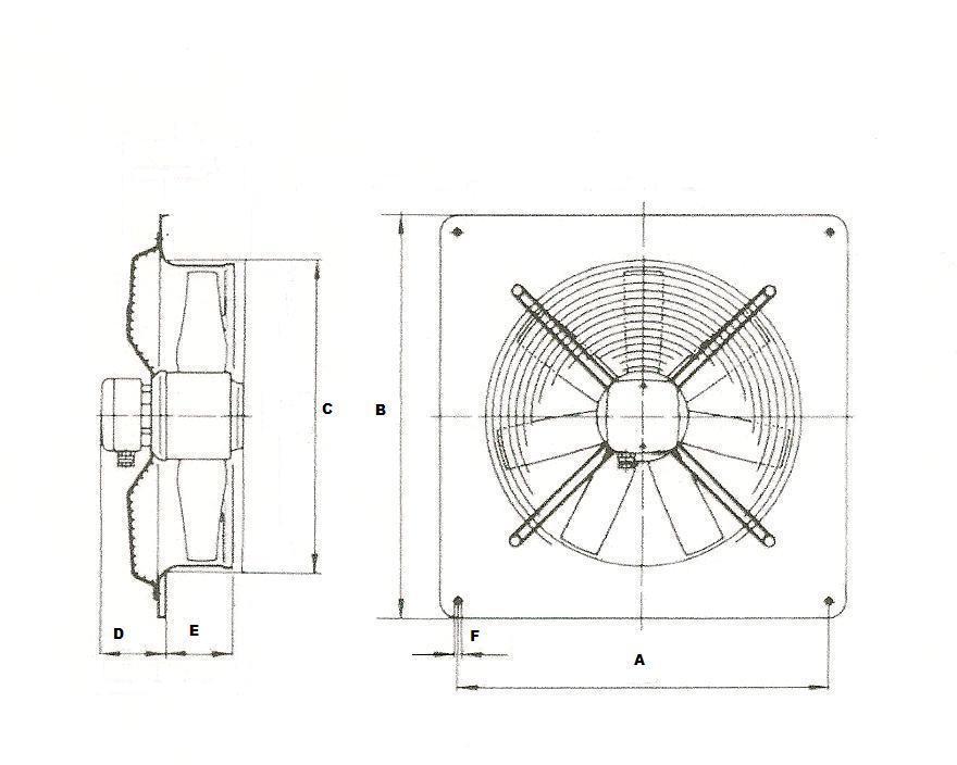 ZIEHL-ABEGG Wandventilator 1x230V 35 cm bis 92 cm